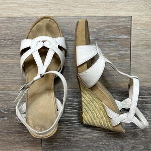 Elegant White Wedge Sandals